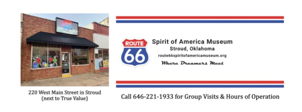 Spirit of America Route 66 tour office in Stroud, Oklahoma.
